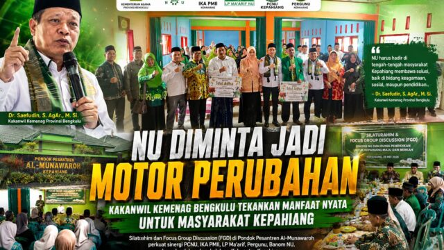 Kakanwil kemenag provinsi Bengkulu Tegaskan NU Harus Menghadirkan Manfaat Nyata bagi Masyarakat Kepahiang
