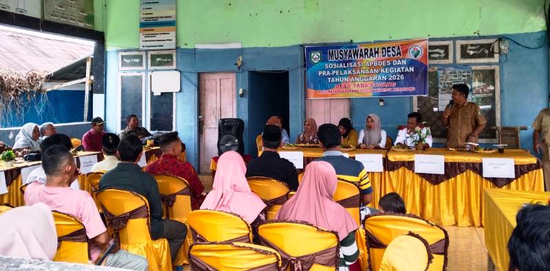 Suasana musyawarah pra pelaksana kegiatan Desa Taba Padang